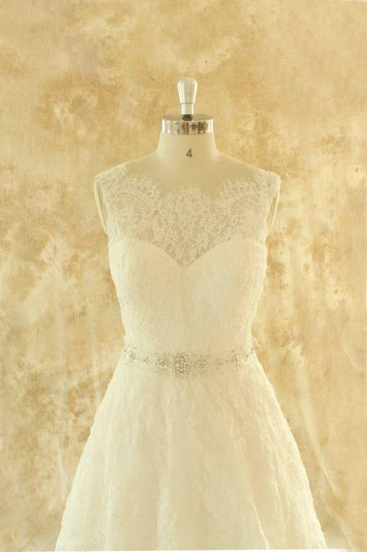 Bridelily Amazing Illusion Lace Tulle A-line Wedding Dress