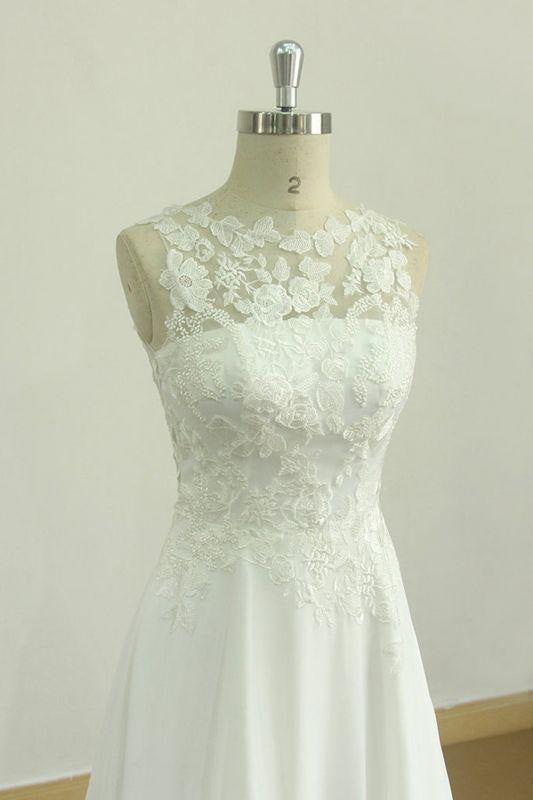 Bridelily Graceful Appiques Chiffon A-line Wedding Dress