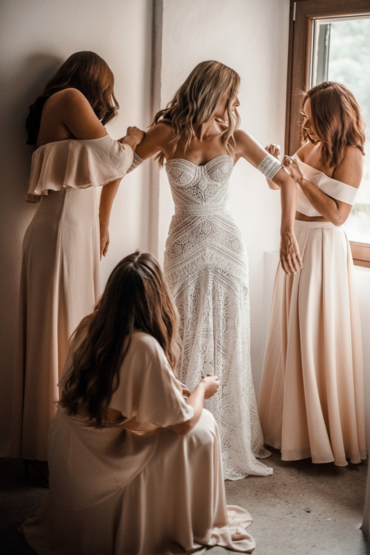 Elegant Sweetheart Lace Mermaid Boho Wedding Dresses