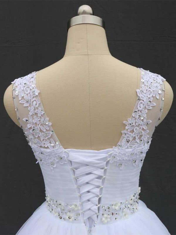 Gorgeous Lace Up Ball Gown Wedding Dresses