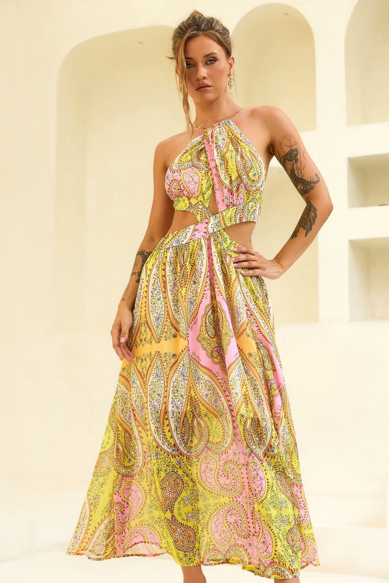 Havana Bloom Maxi Dress - Yellow Multi