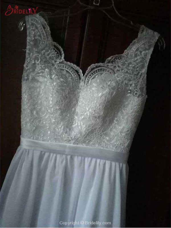 Modest Lace Chiffon A-Line Wedding Dresses