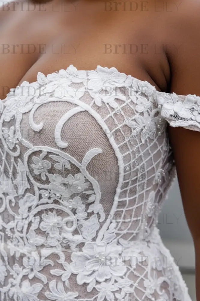 Modest Plus Size Off-the-Shoulder Mermaid Wedding Dresses
