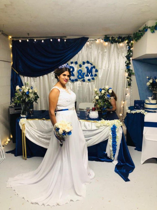 O-Neck Appliques A-Line Wedding Dresses