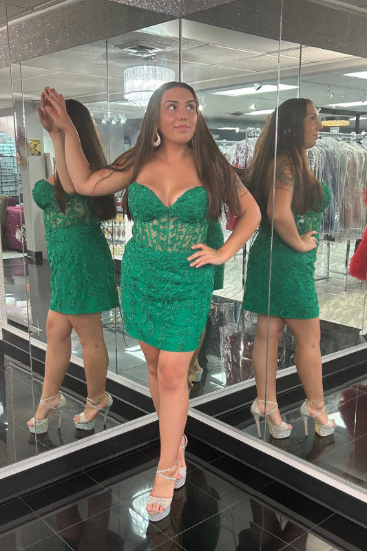 Sweetheart Mint Lace Homecoming Dress Short Party Dress Sleeveless