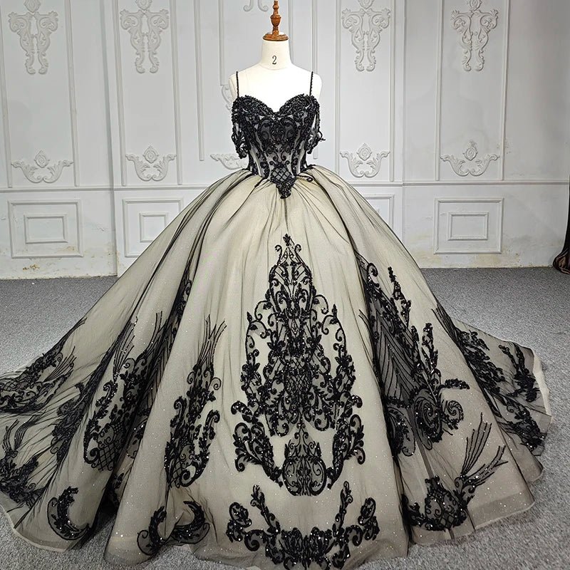 Soraya |  Spaghetti Straps Embroidery Lace Quinceanera Dresses