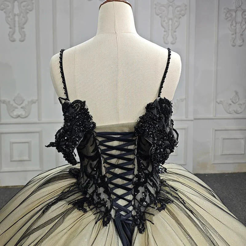 Soraya |  Spaghetti Straps Embroidery Lace Quinceanera Dresses