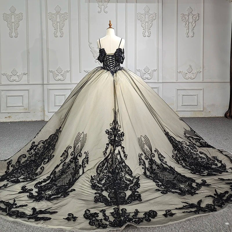 Soraya |  Spaghetti Straps Embroidery Lace Quinceanera Dresses