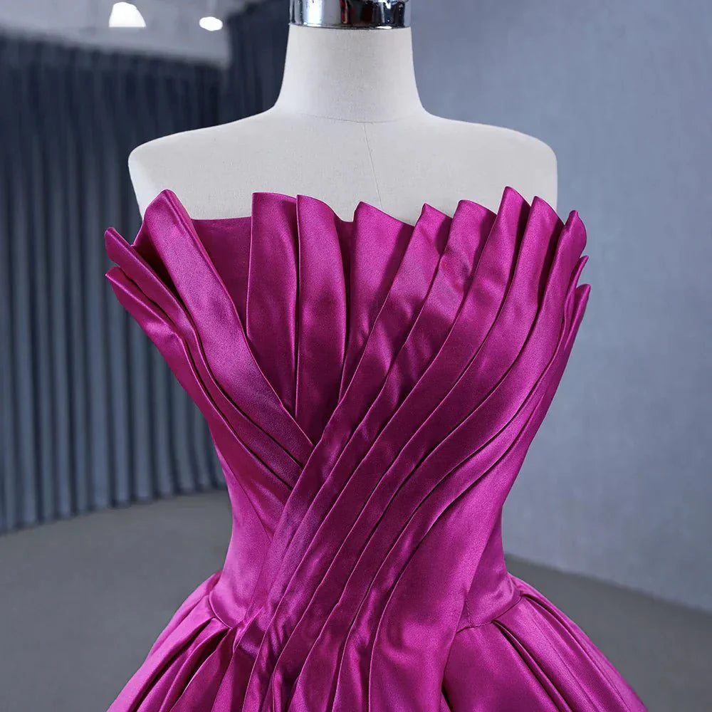 Quinceanera Dress Novelty A Line Satin Strapless Ball Gown Evening Dress