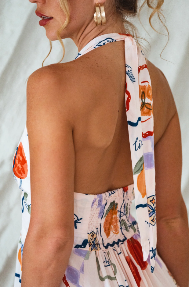 Costa Brava Halterneck Maxi Dress | La Festa