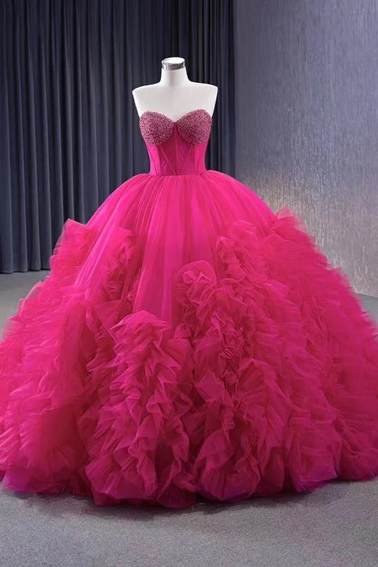 Quinceanera Dress Evening Dresses Sweep Train Sleeveless Pleated Ball Gown
