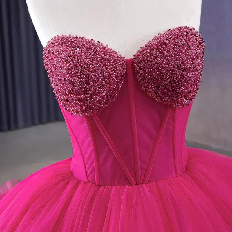 Quinceanera Dress Evening Dresses Sweep Train Sleeveless Pleated Ball Gown