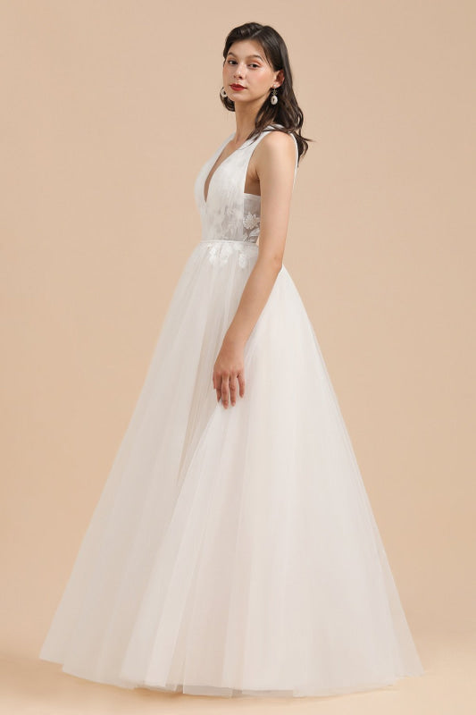 Amazing Illusion Lace Tulle A-line Wedding Dress