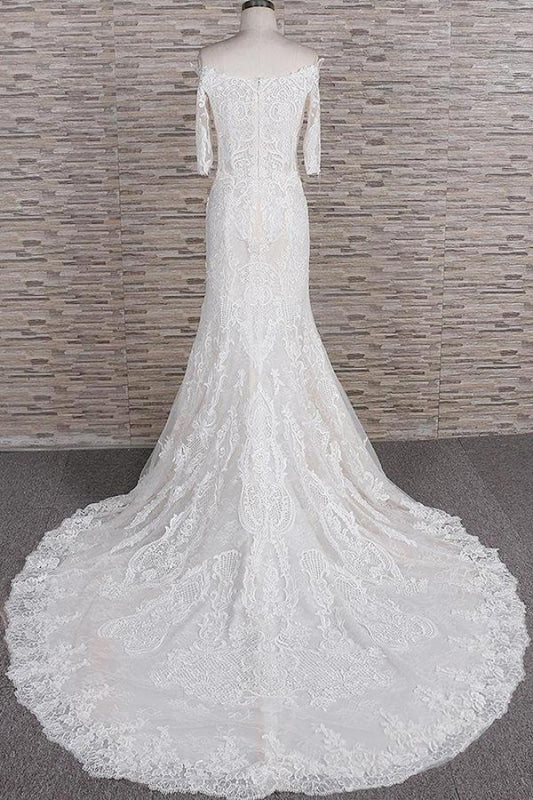 Awesome Appliques Court Train Mermaid Wedding Dress