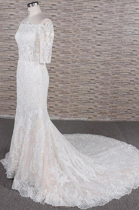 Awesome Appliques Court Train Mermaid Wedding Dress