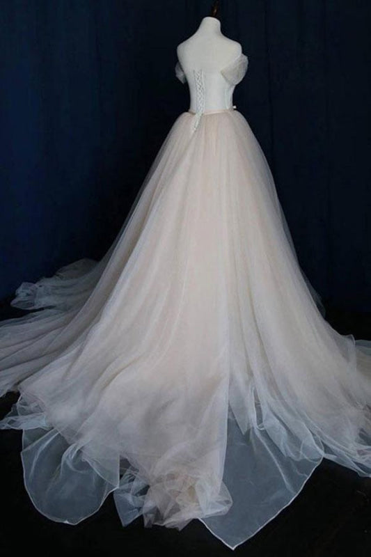 Awesome Lace-up Ruffle Tulle A-line Wedding Dress