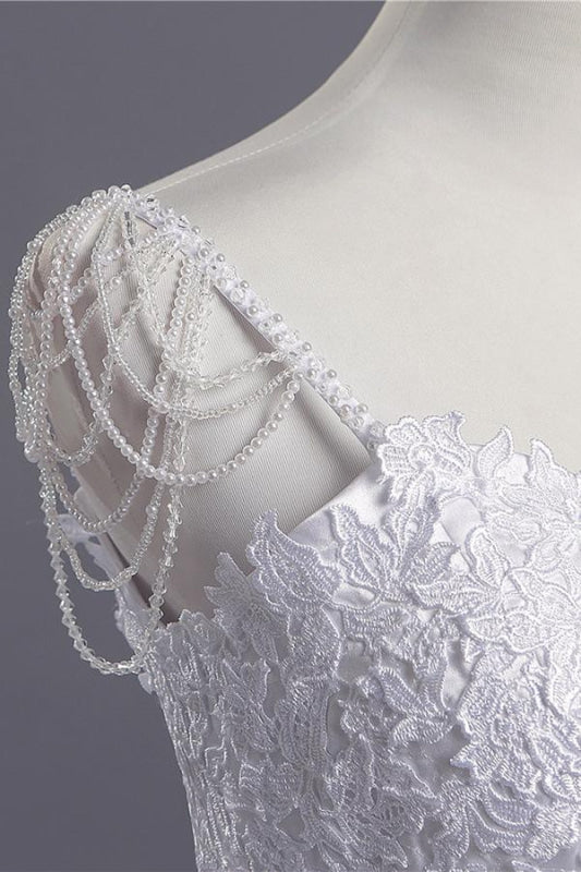 Beading Appliques Lace A-line Tulle Wedding Dress