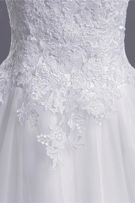 Beading Appliques Lace A-line Tulle Wedding Dress