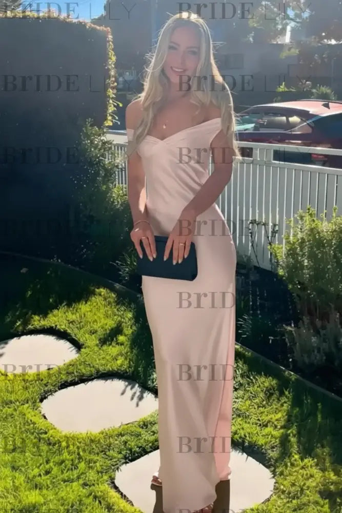 Off-the-Shoulder Ruffle Satin Mermaid Prom Dress