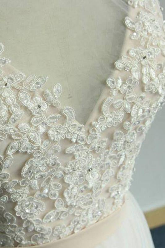 Bridelily Affordable Appliques Tulle A-line Wedding Dress