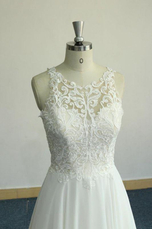 Bridelily Amazing Appliques Chiffon A-line Wedding Dress