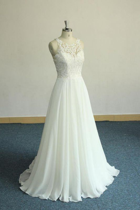 Bridelily Amazing Appliques Chiffon A-line Wedding Dress