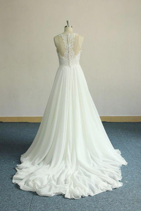Bridelily Amazing Appliques Chiffon A-line Wedding Dress