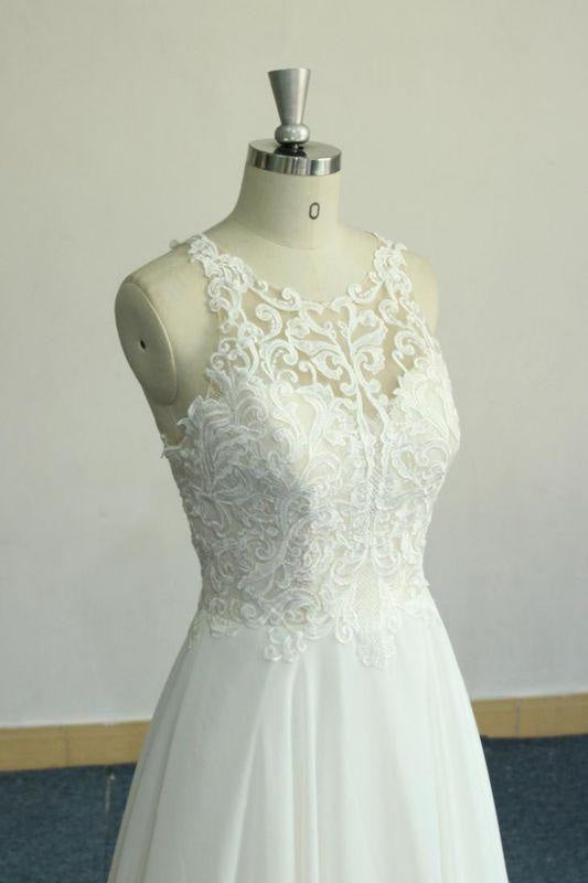 Bridelily Amazing Appliques Chiffon A-line Wedding Dress