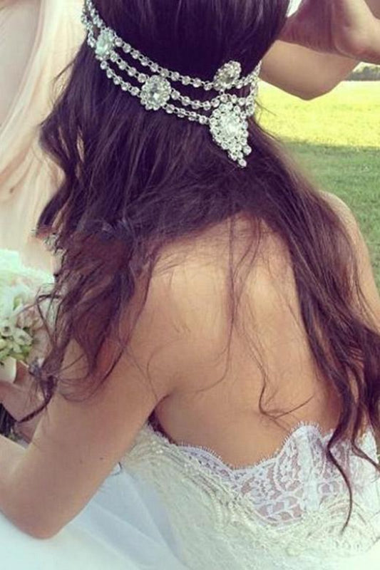 Chic Boho Beach Sweetheart Lace A Line Wedding Dress