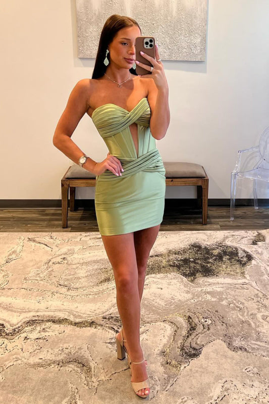 Chic Lilac Sweetheart Corset Tight Short Homecoming Dress