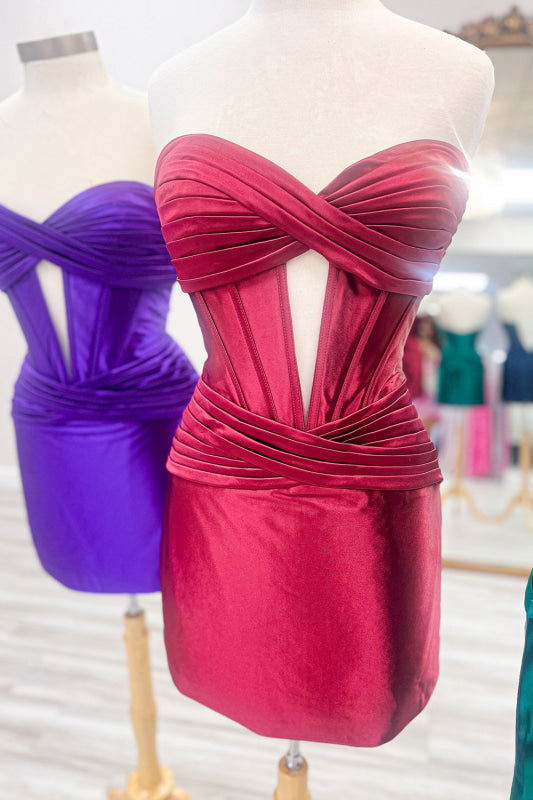 Chic Lilac Sweetheart Corset Tight Short Homecoming Dress