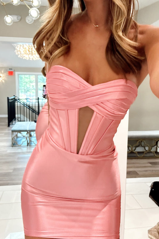 Chic Lilac Sweetheart Corset Tight Short Homecoming Dress