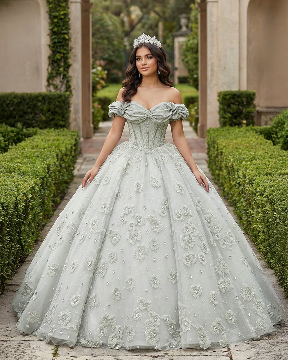 Quinceanera Dress Elegant Grey Quinceanera Dresses Sweetheart Sleeveless Ball Gown Party Dresses