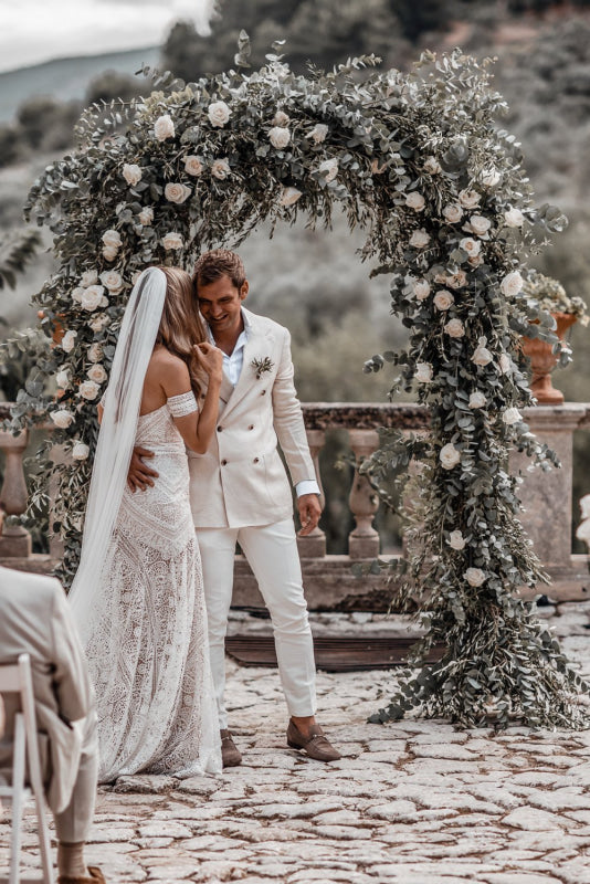 Elegant Sweetheart Lace Mermaid Boho Wedding Dresses