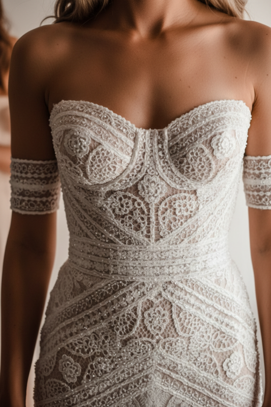 Elegant Sweetheart Lace Mermaid Boho Wedding Dresses