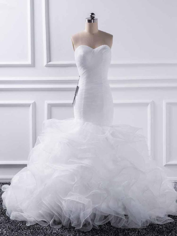 Elegant sweetheart Mermaid Tulle Wedding Dresses
