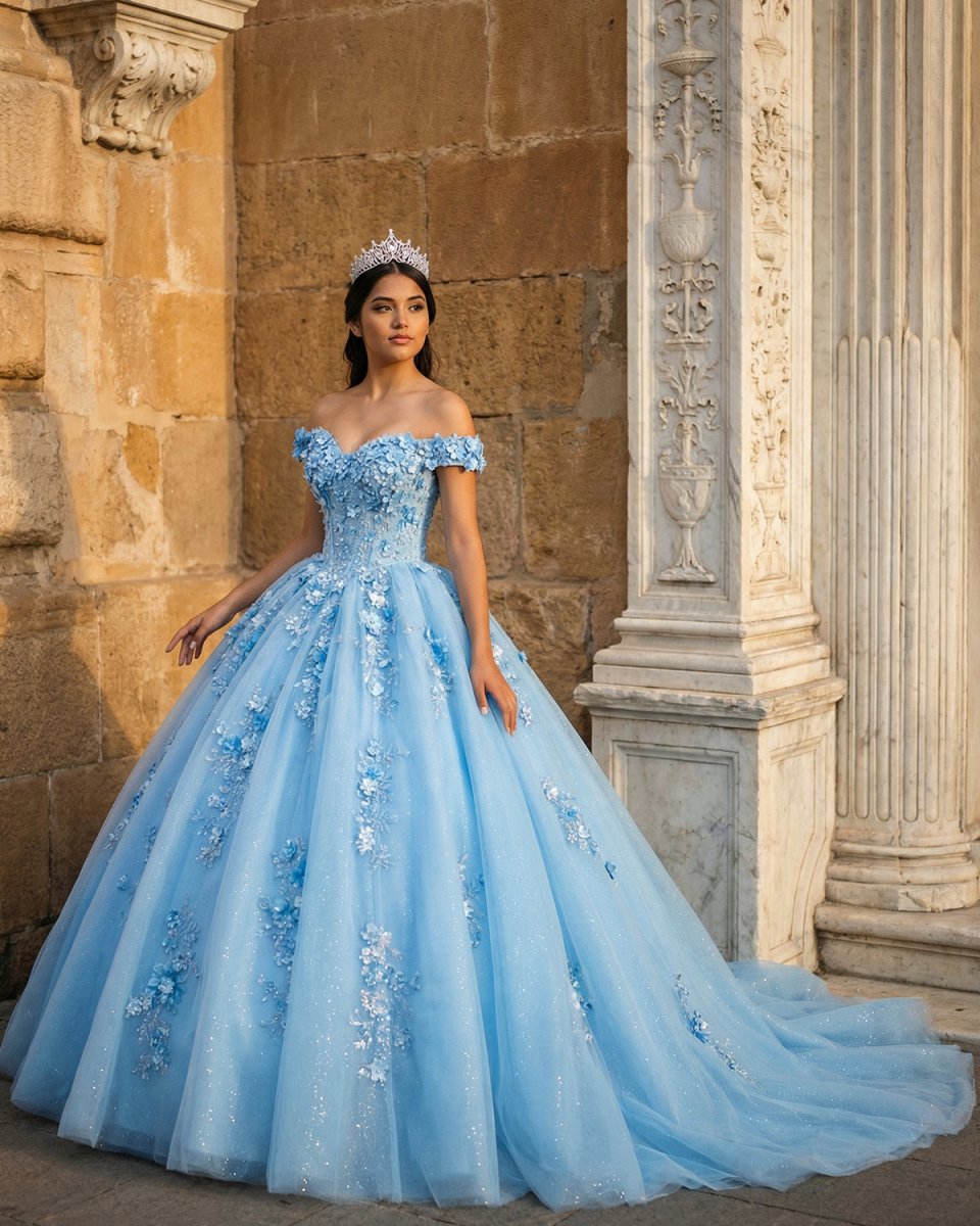 Quinceanera Dress Elegant Sweetheart Off-the-shoulder Appliques Ball Gown