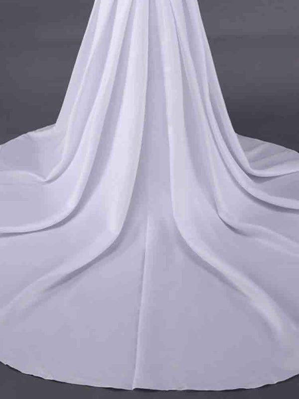 Elegant V-Neck Long Sleeves Lace Ruffles Wedding Dresses