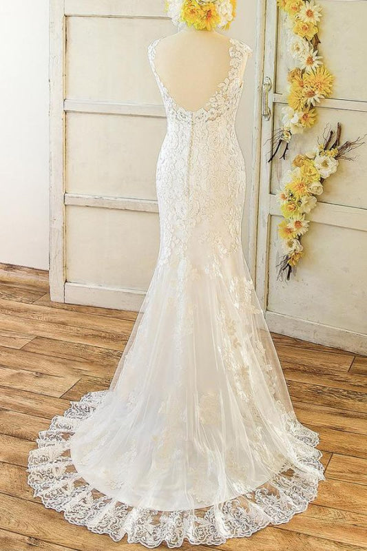 Eye-catching Sweetheart Lace Mermaid Wedding Dress