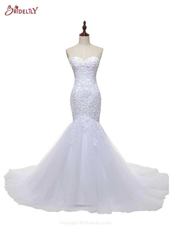 Fashion Sweetheart Mermaid Tulle Wedding Dresses