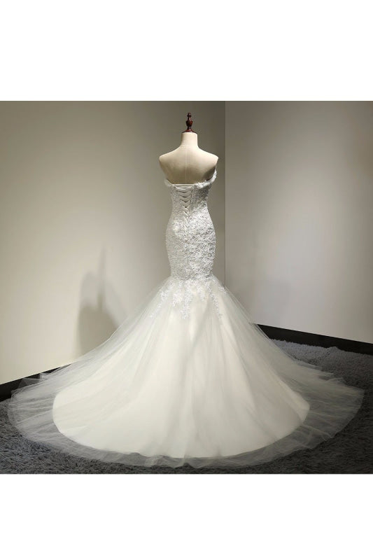 Fashion Sweetheart Mermaid Tulle Wedding Dresses