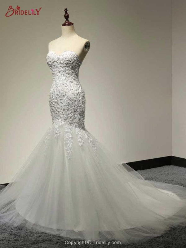 Fashion Sweetheart Mermaid Tulle Wedding Dresses