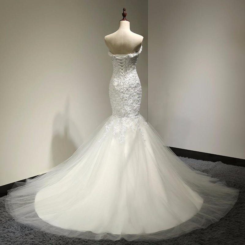 Fashion Sweetheart Mermaid Tulle Wedding Dresses