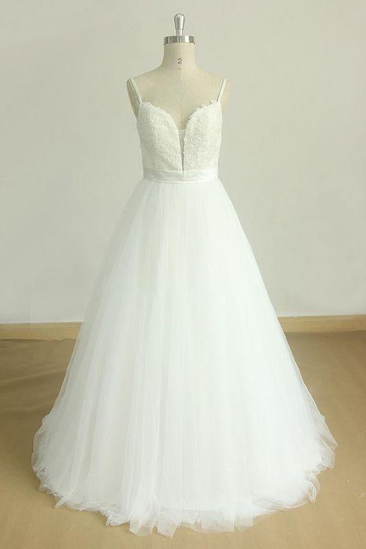 Floral Jewel Crystal Beads Long Sleeve Sheer Tulle Ball Gown Wedding Dress