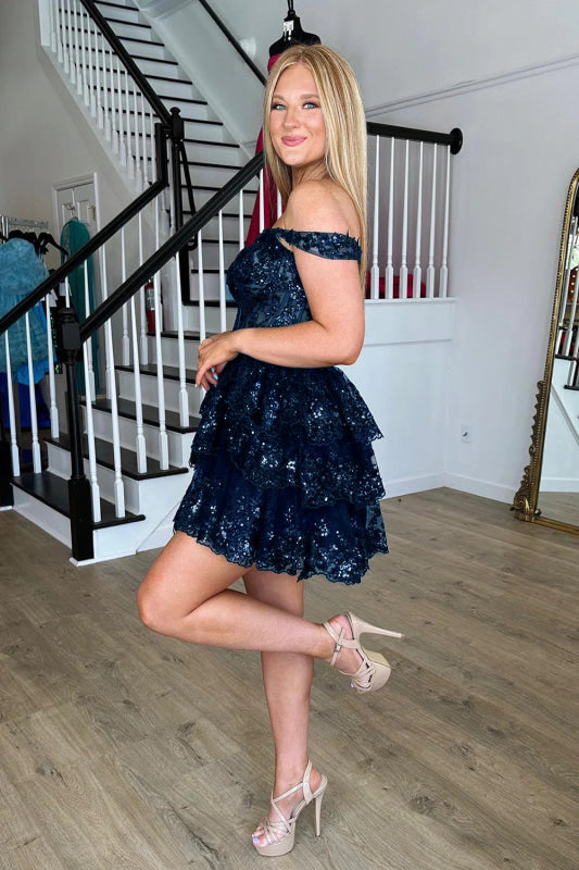 Fuchsia Floral Lace A-Line Short Homecoming Dress