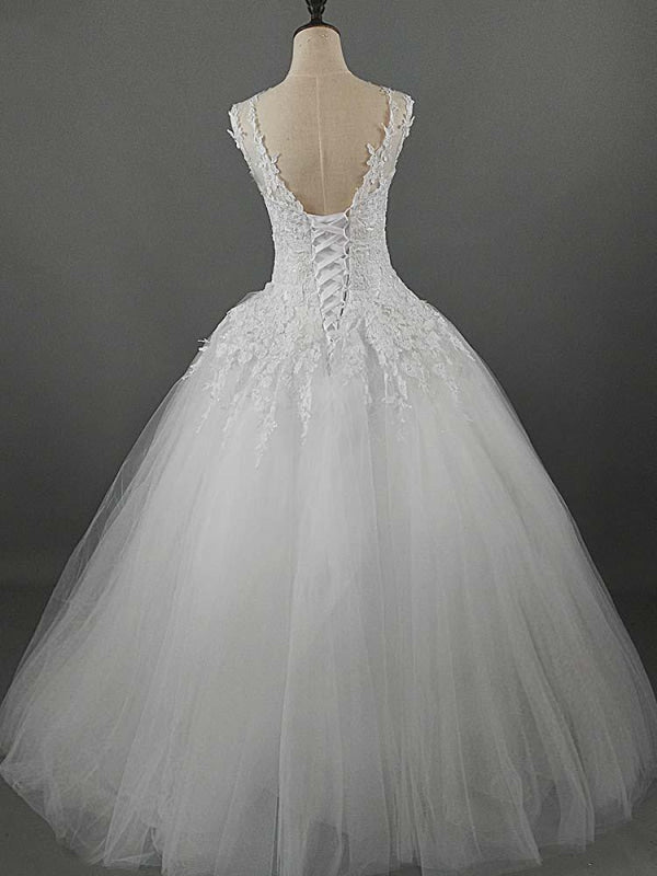 Glamorous Lace Ball Gown Tulle Wedding Dresses