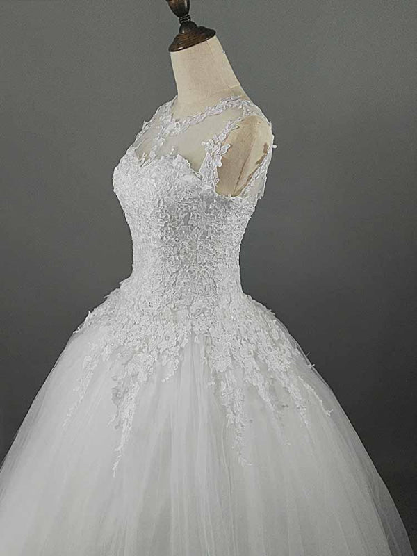 Glamorous Lace Ball Gown Tulle Wedding Dresses