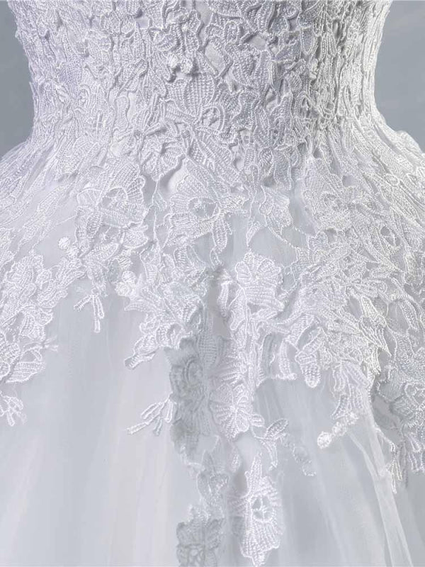 Glamorous Tulle Lace Ball Gown Wedding Dresses
