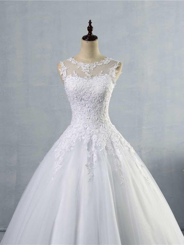 Glamorous Tulle Lace Ball Gown Wedding Dresses