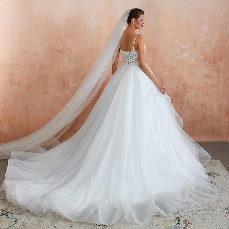 Glorious Appliques Tulle A-line Wedding Dress